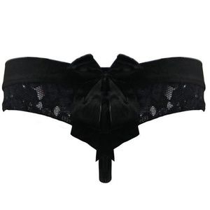 Black Lace Wide Band Lace Thong